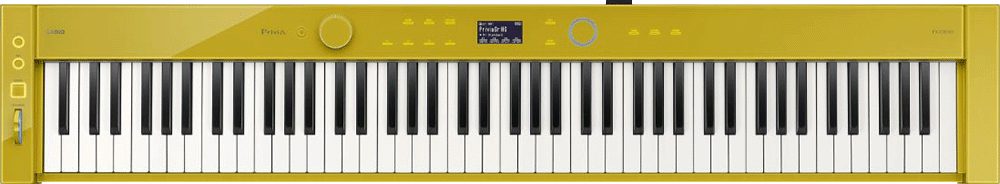Façade du piano numérique à 88 touches CASIO PX-S7000 Jaune moutarde