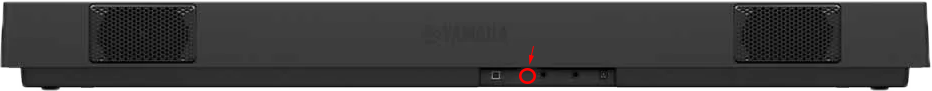 Piano numérique Yamaha P143, panneau arrière montrant  qu'il ne dispose pas d'une entrée "pedal unit"