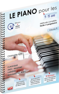 Livre de Christophe Astié pour apprendre le piano de 9 à 15 ans